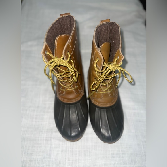 Lands’ End calf duck boots brown size 8 - Picture 1 of 7